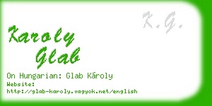 karoly glab business card